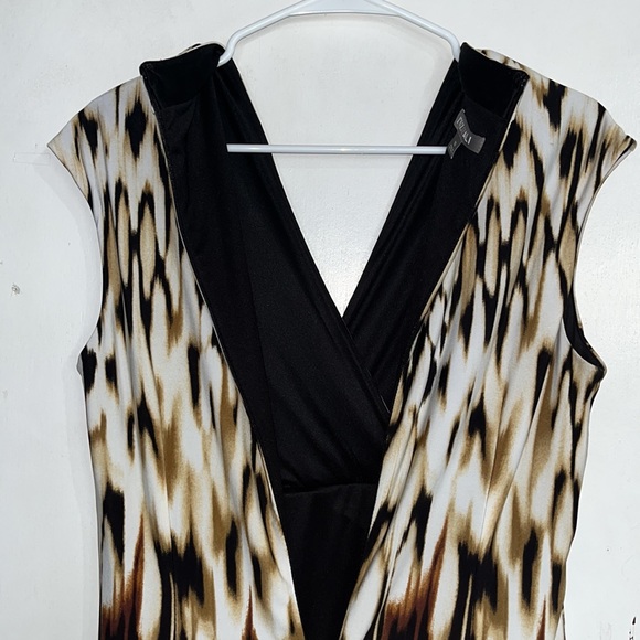 Roz & Ali Sheath Faux Wrap Dress Animal Print Lined Polyester Zip Knee Length 10 - Picture 6 of 10